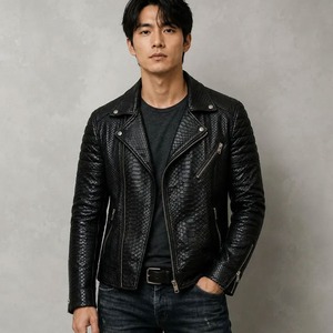 เสื้อแจ็คเก็ตลำลองบุรุษ ARZINEN INDUSTRY TA-BJ-01 หนังวัวแท้ ผ้าแคนวาส ลายนูน แต่งลายควิลท์ บุโพลีเอสเตอร์ระบายอากาศได้ดี พร้อมระบบทำความร้อน - Product Image 1