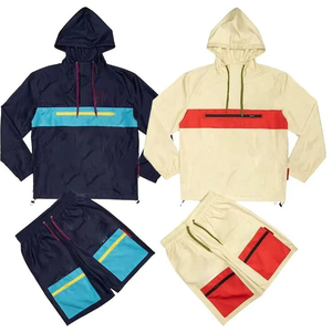 Men's 2-Piece Set Custom Logo Nylon Gym Running Wear White Piping Quick Dry <b>Windbreaker</b> <b>Black</b> Tracksuit Winter Printed - Product Image 5