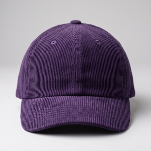 Corduroy Blank Solid <b>Purple</b> Corduroy Six Panel Unstructured Curved Brim Dad <b>Hat</b> Baseball Cap Retro Winter Streetwear B2B Bulk - Product Image 1