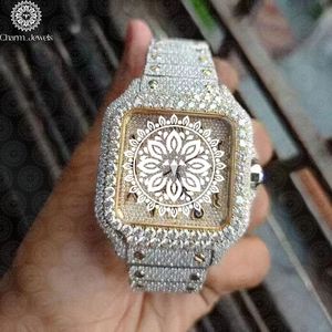Charm Jewells Luxury Men's Square Dial Analog Quartz Movement Sapphire Crystal Hollow Out Design Folding Clasp - Product Image 3