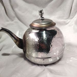 Stainless Steel Hammered <b>Tea</b> Kettle With Lid Traditional Heat Resistant Water <b>Pot</b> For <b>Tea</b> Coffee Hot Beverages - Product Image 3