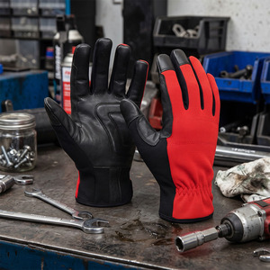 Gants de mécanicien en cuir de chèvre à quatre directions, protection personnelle, robustes, durables pour la maison et le jardinage - Product Image 5