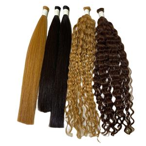 Proveedor de extensiones de cabello humano vietnamita, calidad superior, cabello Natural y ondulado liso, 100% de cutícula, a granel - Product Image 1