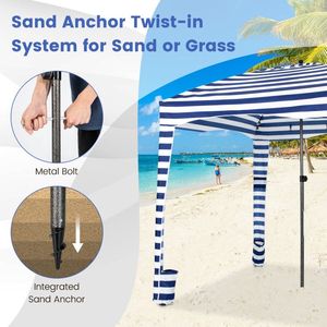 Tente de plage pliable 6 x 6 pieds avec sac de transport et parois latérales amovibles - Product Image 2
