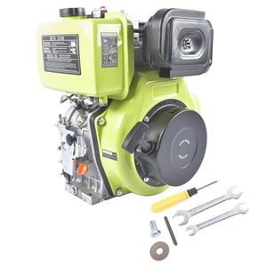 Motore Diesel Monocilindrico Verde 10HP 418CC 6300W Avviamento a Strappo 3600RPM Raffreddato ad Aria Standard Euro 3 Avviamento Elettrico Nuovo - Product Image 1