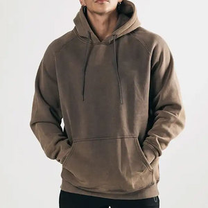 Sweat à capuche de luxe pour homme 100% coton épais, coupe oversize, style streetwear-hip-hop, uni et vierge - Product Image 4