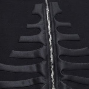 Sudadera con capucha personalizada con cremallera completa y diseño gráfico de esqueleto, con estampado de huesos, capucha con cordón ajustable, puños acanalados y cómoda - Product Image 3