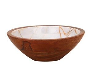 Elegante tazón de madera esmaltada para servir, tazón de madera esmaltada para ensalada, tazón de madera de mango, tazón de madera de acacia a un precio muy razonable. - Product Image 6