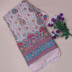 Sublime Blush Pink Paisley Peacock Daman 54 Inches Lightweight Crepe Fabric Dazzling Sequin Embroidery Anarkali Kurti Outfit - Product Image 4
