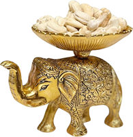 Bol en laiton de haute qualité, figurine d'éléphant d'art populaire, style vintage, centre de table décoratif en métal, fait main, accent de décoration artisanale pour la maison