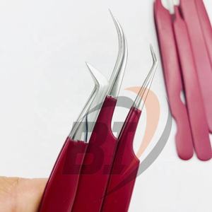 Pince à épiler professionnelle en acier inoxydable durable pour extensions de cils, marque privée personnalisée, prise en main robuste, revêtement couleur sur mesure - Product Image 3