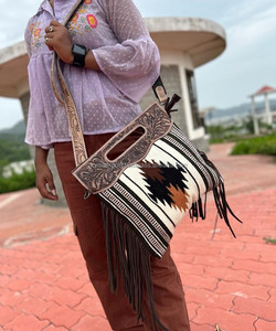Nuevo bolso de mano con flecos Jacquard multicolor Sling bohemio azteca tela diseñador bolso elegante superventas para mujer - Product Image 2