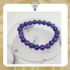 Bracelet en améthyste violette naturelle de qualité supérieure, perles rondes lisses à haute vibration, bracelet en cristal, cadeau, vente en gros - Product Image 6