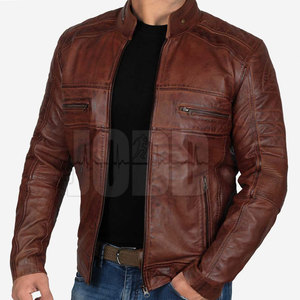 Chaqueta de Cuero Vacuno para Hombre de la Mejor Calidad, con Cuello Alto y Logotipo Frontal, Colores Personalizados, Precio al por Mayor - Product Image 3