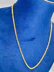 Cadena Bahubali de oro macizo de 22 quilates para hombres y mujeres, collar de eslabones de oro amarillo auténtico, joyería fina para uso diario, regalo unisex - Product Image 2