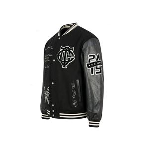 Blouson universitaire personnalisé tendance 2026 pour homme, style streetwear vintage avec patchs en chenille 3D et broderies - Product Image 5