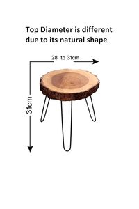 Round <b>Wood</b> <b>Slice</b> Side Table Hairpin Leg Bedside Coffee Table Modern Natural <b>Wood</b> Decor for Living Room Bedroom - Product Image 2