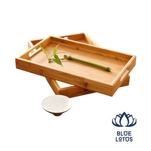Plateau de service en bois premium durable, best-seller, écologique, moderne, rectangulaire, pour boissons et thé, export direct d'usine - Product Image 1