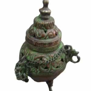 Nouveauté - Brûleurs d'encens suspendus en cuivre antique tibétain avec parfum aromatique longue durée - Product Image 4