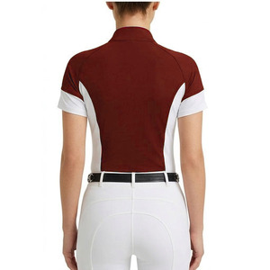 Manches courtes, col montant, Hunter Sports, sous-vêtements de base professionnels pour femmes, équitation, polyester, respirant, coupe ajustée, personnalisé - Product Image 4