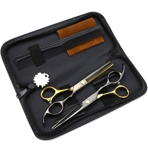 Tijeras de peluquería de alta calidad de 6.0 pulgadas, negras y azules, ligeras, kit de corte de pelo profesional para peluquería. - Product Image 6