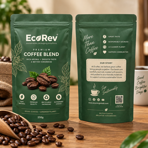 TerraBrew Premium Arabica Blend Coffee Beans 250g Recyclable Resealable Stand <b>Pouch</b> Zipper Top Laminated Packaging Ethically - Product Image 5