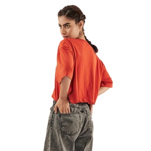 Womens Casual Crop <b>Top</b> Shirt Soft Cotton Fabric Comfortable Fit Trendy Style Ideal For Summer And Street Fashion - Product Image 4