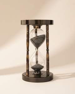 Relojes de arena de súper calidad con superficie pulida de metal y vidrio, estilo antiguo, para decoración de mesa. - Product Image 6