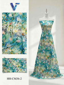 Tela de Chifón Floral de 150/160 cm, Ligera y Transparente, 100% Poliéster, Transpirable, 60 g/m², para Vestidos de Novia, Modelo 8027 - Product Image 2