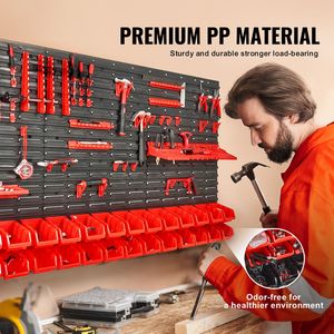 Contenitori Moderni da Parete, Organizzatore a 30 Scomparti, Pannelli Portautensili in Plastica per Garage/Negozi, Ganci Porta Attrezzi - Product Image 2