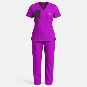 Knitted Customized Work Wear Hospital Uniform Sets Private Label Comfortable <b>Plus</b> <b>Size</b> Nurse Jogger <b>Scrubs</b> Uniforms Stretch - Product Image 1