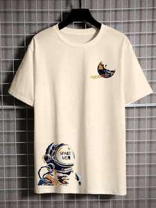 T-shirt pour homme en coton noir à manches courtes, col rond, coupe classique, avec impression en relief 'Wish You Were Here' et logo au dos - Product Image 6
