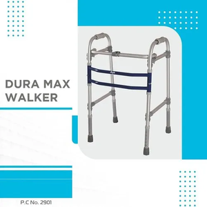 Height Adjustable Light Weight Foldable <b>Walker</b> Blue Silver <b>Frame</b> Home Use Manual Mobility Aid with 120kg Capacity - Product Image 2