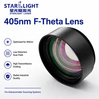 Lentille de numération F-Theta bleu violet 405 nm pour marquage laser, gravure de PCB et plastique, systèmes Galvo
