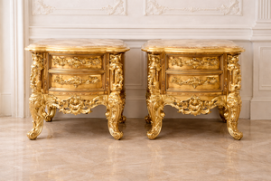 Juego de Dormitorio de Lujo Estilo Maharani con Acabado Dorado, Cama Antigua con Tocador, Muebles de Dormitorio Personalizados, Atlanta - Product Image 4