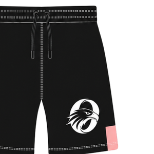 Light Pink <b>Black</b> <b>Rugby</b> <b>Shorts</b> Elastic Waist Drawstring Geometric Team Uniform Custom Breathable Training Athletic Sportswear - Product Image 3