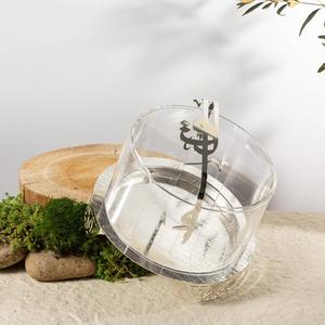 Cúpula Decorativa para Exhibición de Alimentos, Cúpula Islámica de Acrílico para Servir Comida con Soporte de Metal Plateado con Caligrafía Árabe para Comedor en el Hogar - Product Image 2