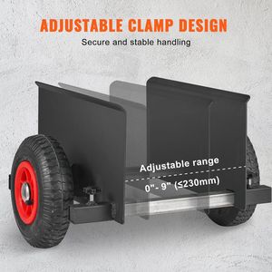 Carrello per Lastre Resistente con Capacità di 600 libbre, Ruote Pneumatiche da 8 Pollici, Carrello per Pannelli con Morsetto Regolabile, Trasportatore per Cartongesso, Macchinari Edili - Product Image 5