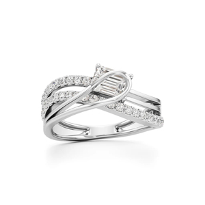 Bague de fiançailles élégante en argent sterling 925 avec perle d'eau douce taille goutte d'eau et sertissage en canal pour femme - Product Image 1