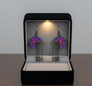 Boucles d'oreilles tendance en laiton PVD arc-en-ciel, breloques géométriques faites à la main, pampilles pendantes sans plomb, avec crochet de pêche, pour occasions festives - Product Image 2