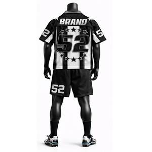 ชุดกางเกงขาสั้นเสื้อเจอร์ซีย์อเมริกันฟุตบอลขายดี เป็นมิตรกับสิ่งแวดล้อม ระบายอากาศได้ดี ดีไซน์ 2 in 1 ผลิตจากโพลีเอสเตอร์ 100% ชุดกีฬาสำหรับทุกเพศ - Product Image 2
