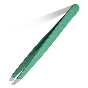 Pinzas para Cejas de Acero Inoxidable al por Mayor, Punta Inclinada, Estilo Moderno, Color Verde, para Maquillaje y Belleza - Product Image 6