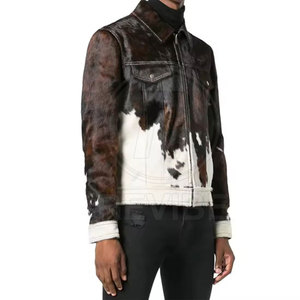 <b>Top</b> Selling Winter Hair on <b>Leather</b> Jacket Premium Quality Eco-Friendly Breathable Stylish Men's Online Sale - Product Image 2
