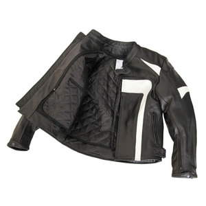 <b>Men's</b> Slim Fitted Lightweight Color Blocked Motorcycle <b>Jacket</b> Heat-Transfer Printed <b>Letter</b> Pattern Stand Collar Zipper Closure - Product Image 5