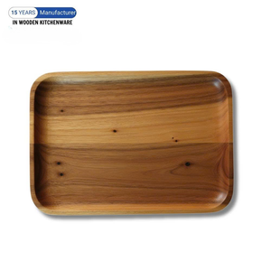 Oval Wooden Serving <b>Tray</b> Handmade For Kitchen Tableware Storage Holder - Product Image 3
