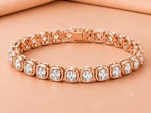 Bracelet en diamant taille coussin pour femme en argent 14 carats, clarté VVS1-VVS2, style tendance, certifié IGI, bijoux de mariage - Product Image 4
