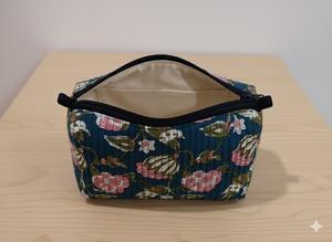 Ensemble de trousses de toilette pliables en coton matelassé imperméable à trois couches, trois tailles, pour le rangement de cosmétiques, de bijoux et de produits de toilette en voyage - Product Image 3