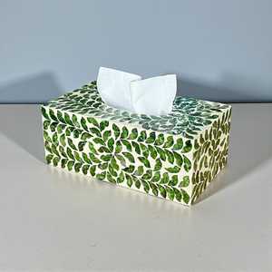PearlVibe Artisan Tissue Holder – Luxury <b>Mother</b> of Pearl Shell Mosaic <b>Box</b> with Custom Pattern for Modern Decor from india - Product Image 1