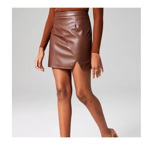 Jupe en cuir vintage personnalisée pour femme, respirante, en cuir véritable, taille naturelle, décontractée, coupe trapèze, lavable - Product Image 2