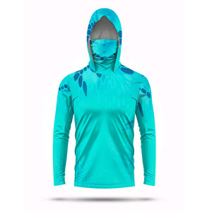 Custom Wholesale Mens Long Sleeve Fishing Shirts Sublimated Uv Upf 50 Quick Dry Performance Fishing Hoodie With Face Mask - Product Image 3